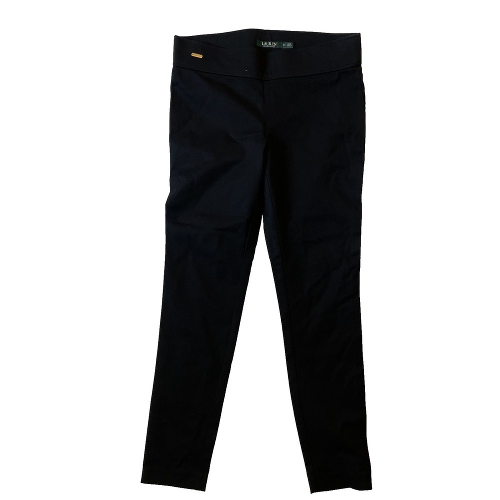 Lauren Ralph Lauren Womens Petite Black Wide Waistband Athletic Leggings, 6P‎